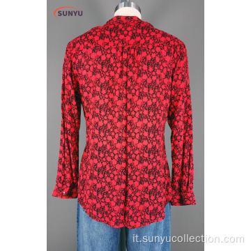 Camicia intrecciata stampata a Rayon di Ladie